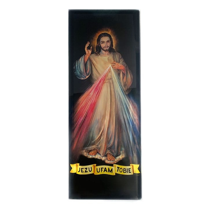 Pan Jezus Miłosierny z napisem